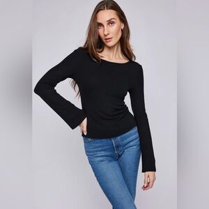 Gentle Fawn Delilah Black Long Sleeve Top Size XS NWT